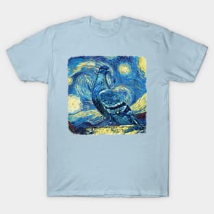 pigeons Van Gogh Style T-Shirt